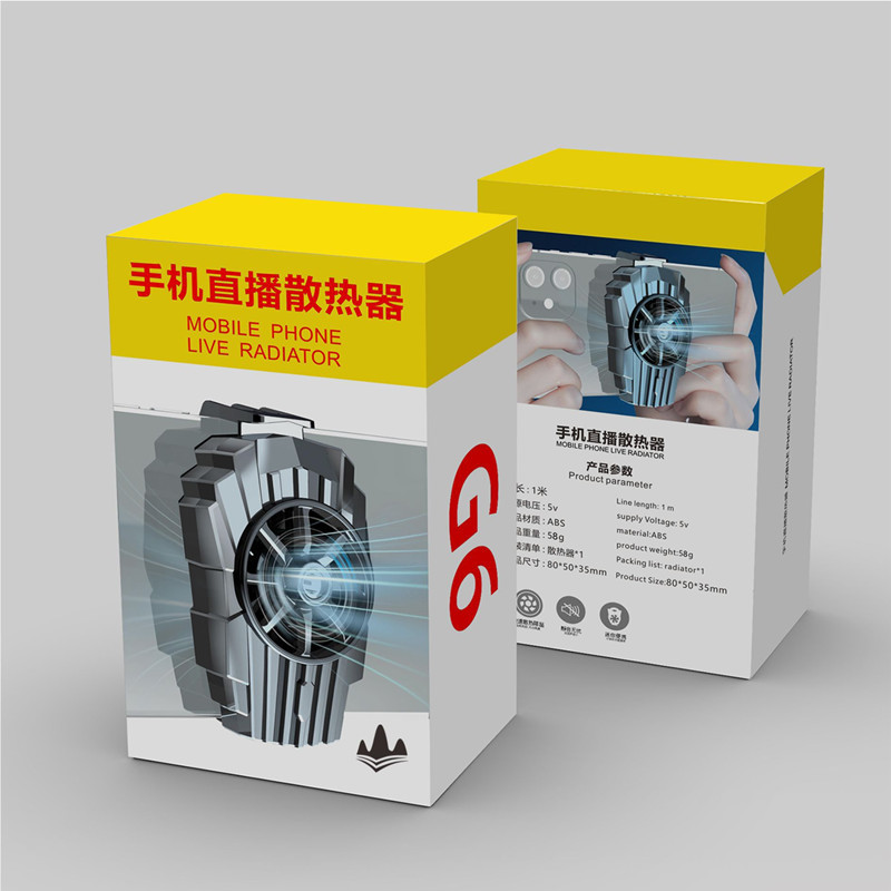 G6 mobiltelefon-radiátor PUBG játékhoz Tartozékok Némítsa el a hűtőventilátort iPhone-hoz Samsung Xiaomi mobiltelefon univerzális játékhűtő