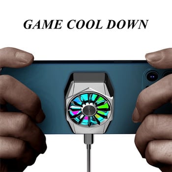 X11 Universal Magnetic Mobile Phone Cooling Fan for PUBG Game with RGB Colorful Breathing Light for IOS Android Radiator Cooler