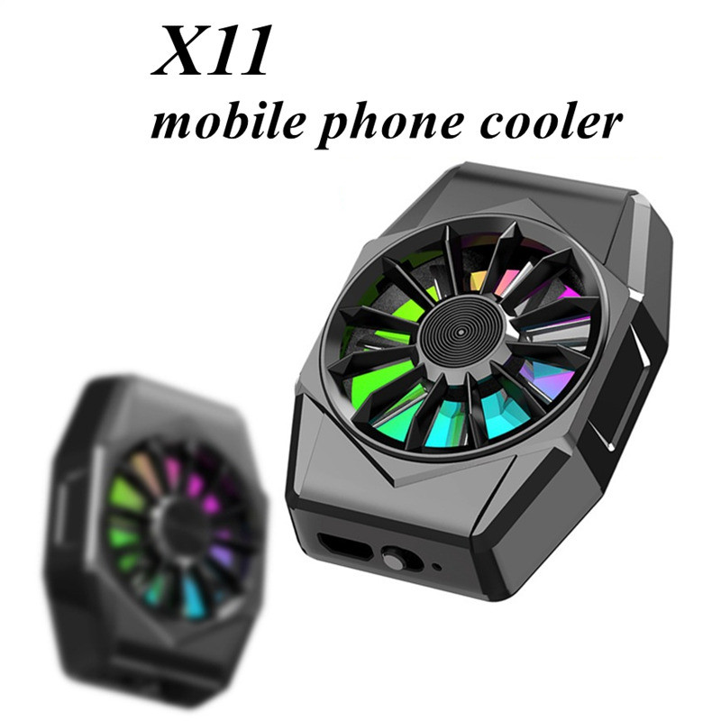 X11 univerzális mágneses mobiltelefon hűtőventilátor PUBG játékhoz RGB színes légzőfénnyel IOS Android radiátorhűtőhöz