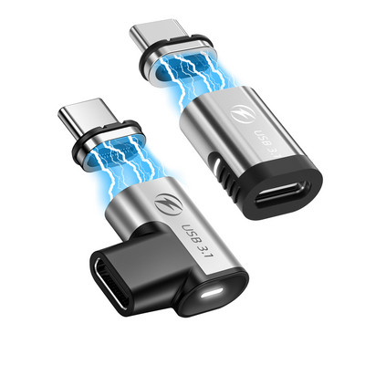 Адаптер за бързо зареждане тип C USB C мъжки към женски 100W конектор за пренос на данни Магнитен конвертор USB3.1 USBC магнитен OTG адаптер