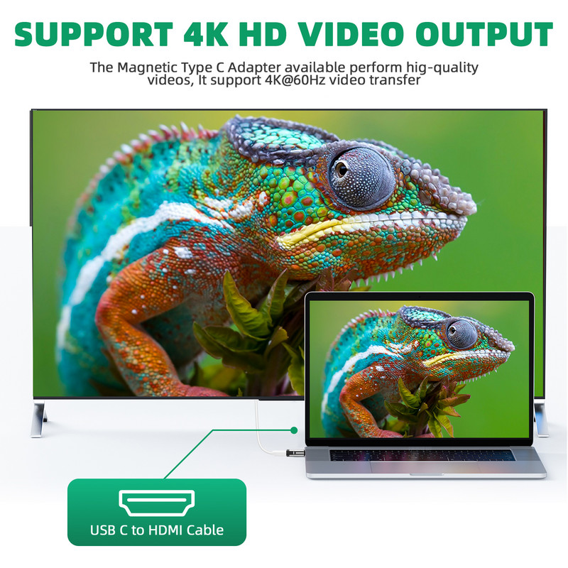 Gyorstöltő C típusú adapter USB C dugasz-alj 100 W adatátviteli csatlakozó mágneses átalakító USB3.1 USBC mágneses OTG adapter