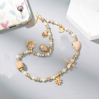 New Heart Beads Mobile Phone Charm Γυναικεία Κορίτσια Τηλέφωνο Κινητό Τηλέφωνο Αλυσίδα ιμάντα Anti-Lost Lanyard Κρεμαστό κόσμημα Χονδρική