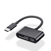 Cititor de carduri FONKEN USB tip C Adaptor OTG Cititor de carduri Micro USB SD/TF pentru Macbook Smartphone Cablu de transfer de date Cititor de disc U