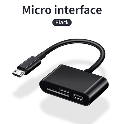 Cititor de carduri FONKEN USB tip C Adaptor OTG Cititor de carduri Micro USB SD/TF pentru Macbook Smartphone Cablu de transfer de date Cititor de disc U