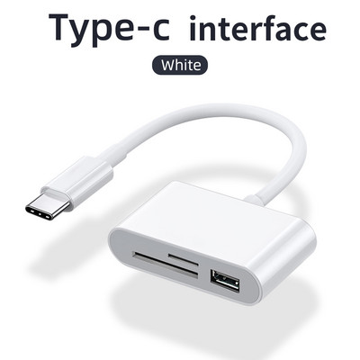Cititor de carduri FONKEN USB tip C Adaptor OTG Cititor de carduri Micro USB SD/TF pentru Macbook Smartphone Cablu de transfer de date Cititor de disc U