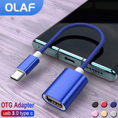 Cablu adaptor OTG USB tip C la USB 3.0 A Adaptor cablu de date OTG mamă pentru Xiaomi Samsung S20 Cablu USB OTG tip C Huawei