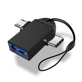 Adaptor FONKEN OTG tip C 2 în 1 Adaptor Micro Usb la USB C Cititor de unitate flash pentru telefon mobil Conector mouse-ul Convertor cablu USB