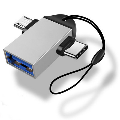 Adaptor FONKEN OTG tip C 2 în 1 Adaptor Micro Usb la USB C Cititor de unitate flash pentru telefon mobil Conector mouse-ul Convertor cablu USB