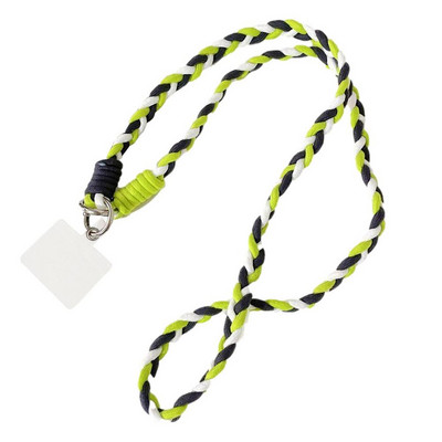 Breloc cu cureaua pentru gât pentru femei, nailon, sport moale, frânghie pentru gât, curea împletită pentru breloc colorat pentru cartea de identitate