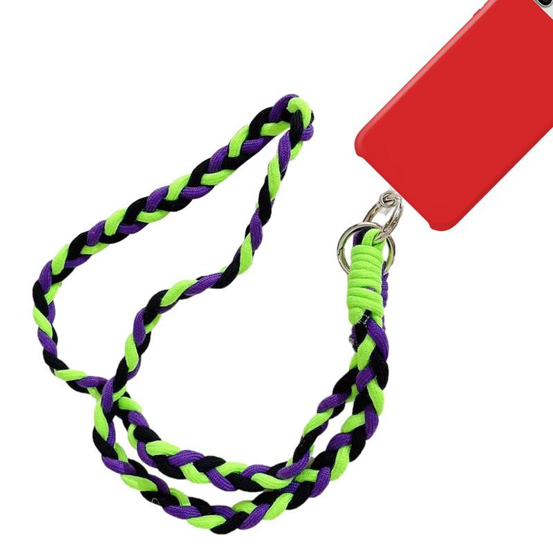 Telefon nyakpántos kulcstartó női divatos nylon puha sport nyakba kötél fonott szíj színes telefonhoz, igazolvány kulcstartó