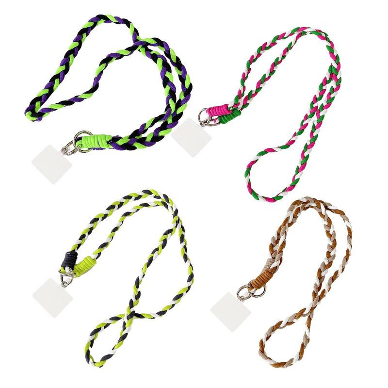 Telefon nyakpántos kulcstartó női divatos nylon puha sport nyakba kötél fonott szíj színes telefonhoz, igazolvány kulcstartó