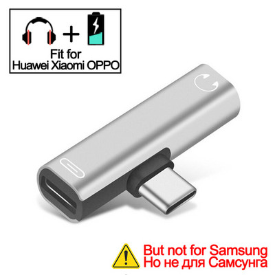 2 în 1 tip C la jack de 3,5 mm cablu de încărcare pentru căști Adaptor USB 3.0 la tip C OTG pentru MacbookPro Xiaomi Huawei Type-C