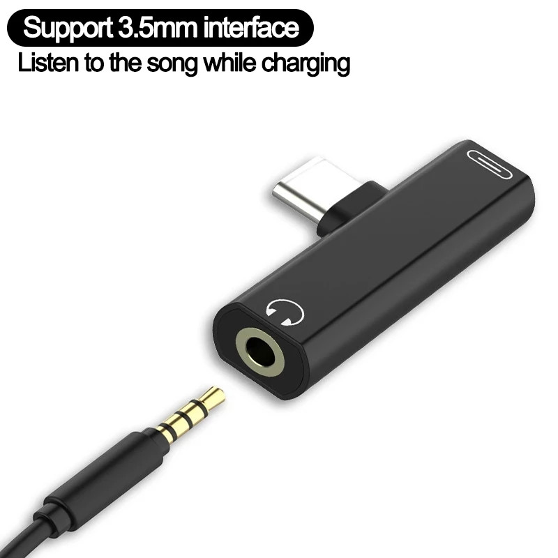 2 az 1-ben C típusú 3,5 mm-es jack fülhallgató töltőkábel átalakító USB 3.0 - C típusú OTG adapter MacbookPro Xiaomi Huawei Type-C rendszerhez