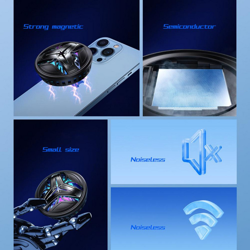 Mobiltelefon hűtő Megnövelt hűtési terület Zaj Kompakt méret Zökkenőmentes illeszkedés Telepítés félvezetős mobiltelefon radiátor hűtés