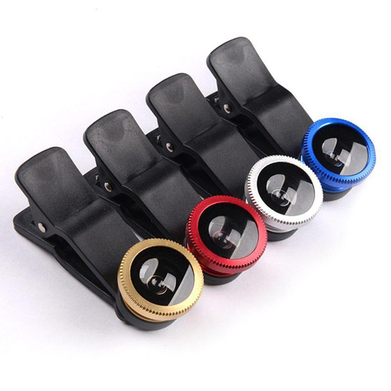 3 az 1-ben széles látószögű makró halszem objektíves kamerakészletek mobil telefonhoz Eye Mobiltelefon Fish All Clip 0,67x telefon objektívek