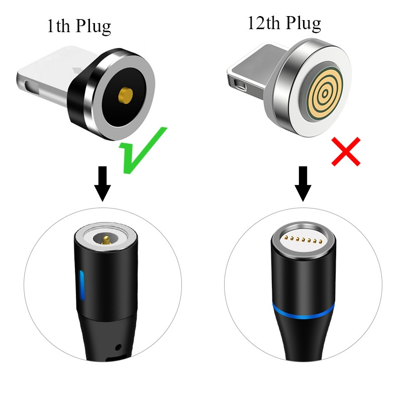 Mágneses csatlakozó Mágneses töltőkábel adapter 8 tűs Micro USB C típusú mágneses csatlakozó iPhone Xiaomi Samsung Huawei készülékhez
