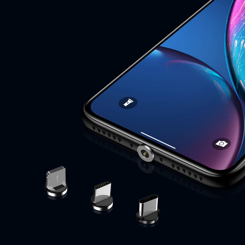 Mágneses csatlakozó Mágneses töltőkábel adapter 8 tűs Micro USB C típusú mágneses csatlakozó iPhone Xiaomi Samsung Huawei készülékhez