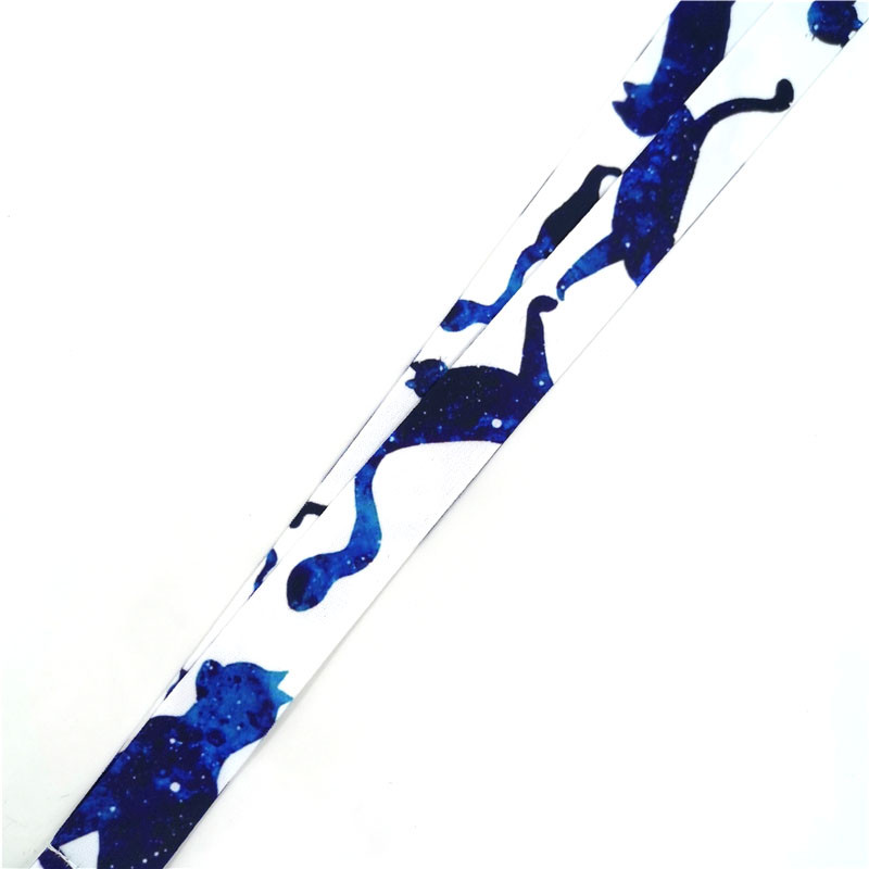 Csillagos égbolt macska nyakszíj kulcstartó zsinór kulcsokhoz személyi igazolvány táskatartó nyaklánc kulcstartó akasztó kötél heveder szalag DIY zsinór