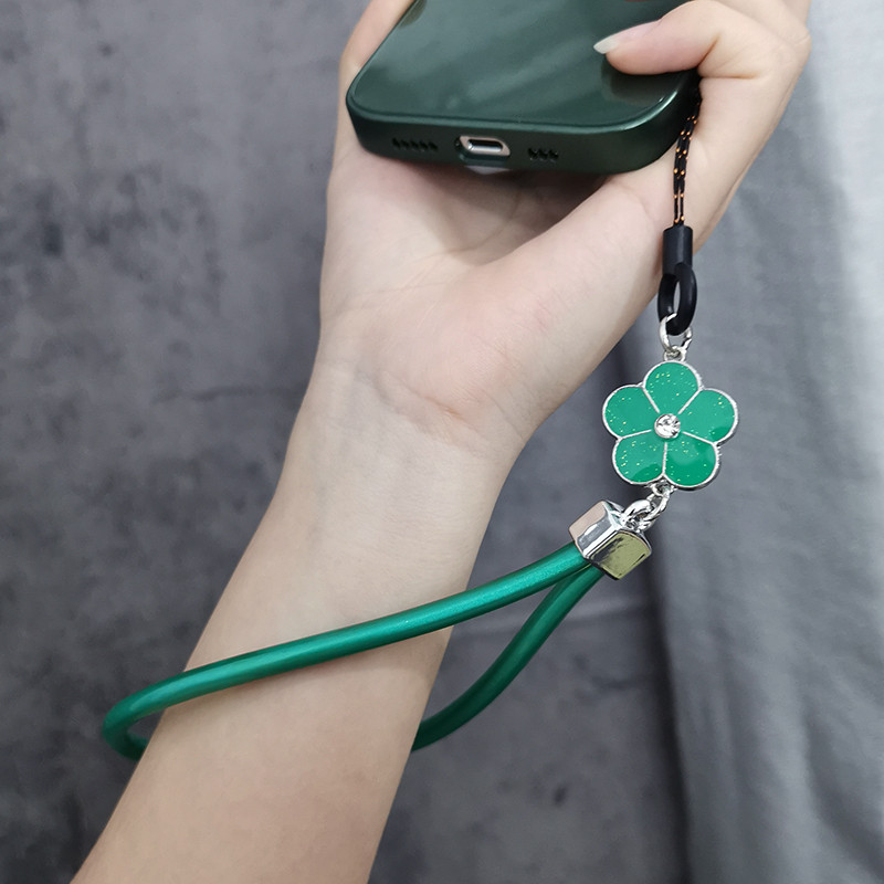 Rövid virágos csuklópántos telefon univerzális zsinóros mobiltelefon pántos bőr szilikon Simple Sling AntiLoss telefonpántos bűbáj