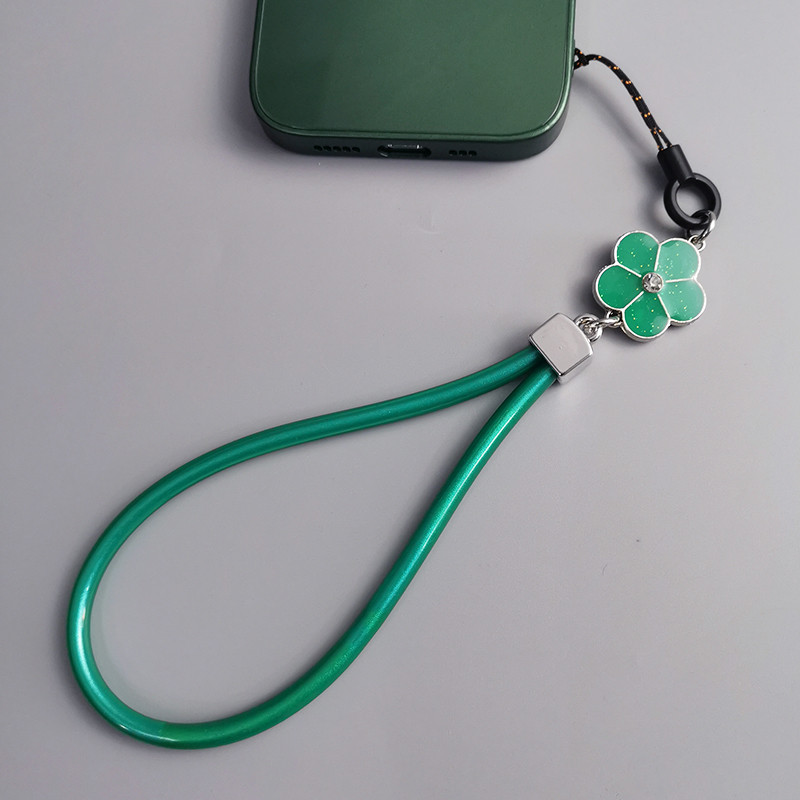 Rövid virágos csuklópántos telefon univerzális zsinóros mobiltelefon pántos bőr szilikon Simple Sling AntiLoss telefonpántos bűbáj