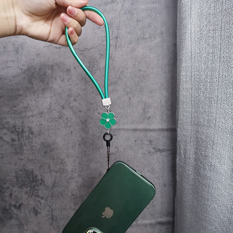 Rövid virágos csuklópántos telefon univerzális zsinóros mobiltelefon pántos bőr szilikon Simple Sling AntiLoss telefonpántos bűbáj