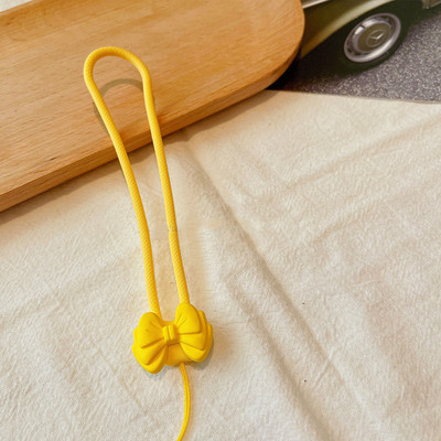 INS Curea drăguță de mână din silicon 3D cu nod cu arc de culoare bomboană pentru Airpods Pro 2 husă pentru telefon cu desene animate Brățară multifuncțională cu șnur cu farmec