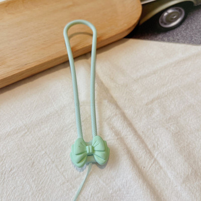 INS Curea drăguță de mână din silicon 3D cu nod cu arc de culoare bomboană pentru Airpods Pro 2 husă pentru telefon cu desene animate Brățară multifuncțională cu șnur cu farmec