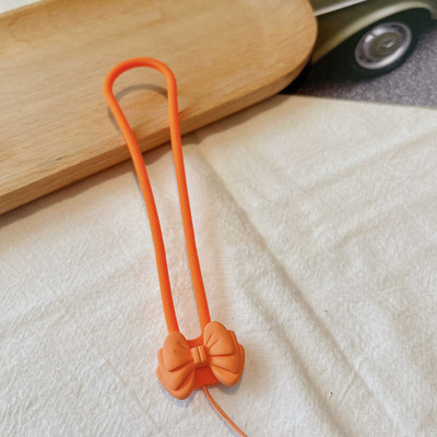 INS Curea drăguță de mână din silicon 3D cu nod cu arc de culoare bomboană pentru Airpods Pro 2 husă pentru telefon cu desene animate Brățară multifuncțională cu șnur cu farmec