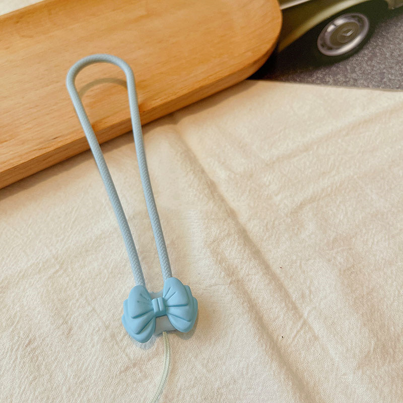 INS Aranyos 3D Candy színes masni csomó szilikon kézi szíj Airpods Pro 2 rajzfilm telefontok többfunkciós báj zsinóros karkötő