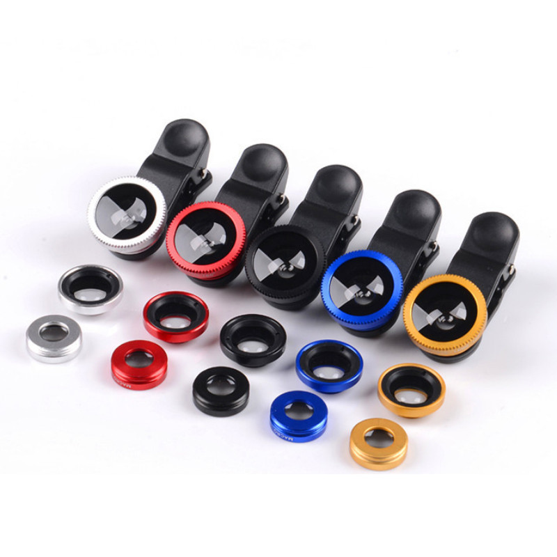 „Fish Phone Lens“ bendra kamera, skirta išmaniesiems telefonams, plataus kampo žuvies akies objektyvo ir klipų makrokamerų rinkiniai „3 viename“ „iPhone Samsung“ palaikymas