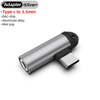Adaptor mufă pentru căști tip C de 3,5 mm, USB C la 3,5 MM, convertizor audio auxiliar cu cip DAC pentru Samsung Galaxy S21 S20 Oneplus 8t Nord