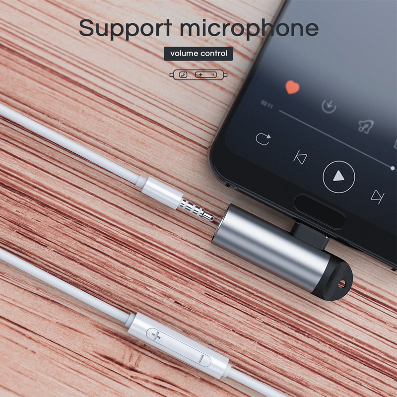 C típusú 3,5 mm-es fejhallgató-csatlakozó adapter USB C-3,5 mm-es Aux audio átalakító DAC chippel Samsung Galaxy S21 S20 Oneplus 8t Nord készülékhez