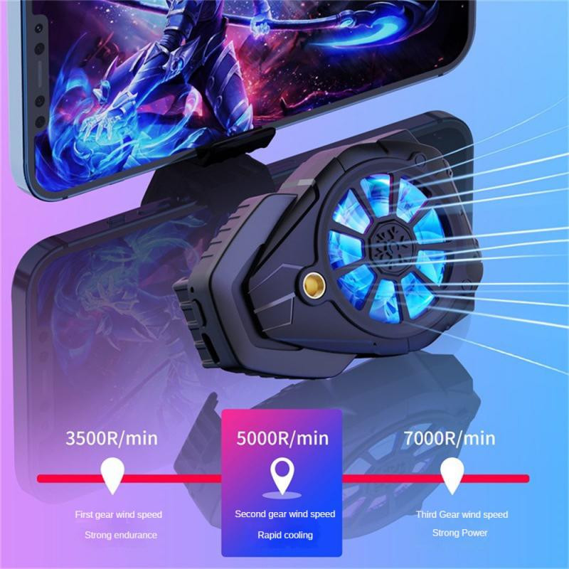 2023 Új K1 mobiltelefon radiátor színes RGB kettős hűtőventillátor három sebességes mobiltelefon radiátor hátulsó turbó csendes radiátor