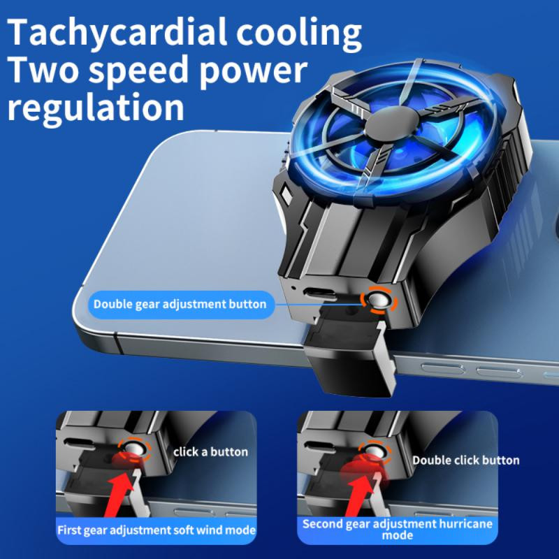 AL-08 hordozható telefon hűtőborda univerzális mini csendes vezeték nélküli hűtőborda Apple Android okostelefon, két sebességbeállító hűtőborda