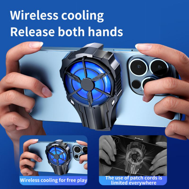 AL-08 hordozható telefon hűtőborda univerzális mini csendes vezeték nélküli hűtőborda Apple Android okostelefon, két sebességbeállító hűtőborda