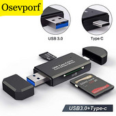 Cititor de carduri universal 3 în 1 Tip C și Micro USB și USB la Micro SD TF Adaptor USB OTG Memorie inteligentă Cititor de carduri Microsd pentru PC iPad