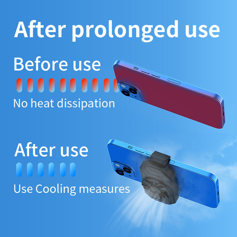Hordozható mobiltelefon-hűtőventillátor hőelvezetés, hűtőradiátor, telefonhűtő telefon hőmérséklet-eloszlás mobiljátékhoz