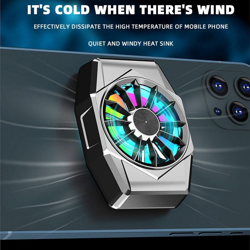 Univerzális mini mobiltelefon hűtőventillátor radiátor Turbo Hurricane Game Cooler Cell Phone Cool hűtőborda IPhone/Samsung/Huawei számára
