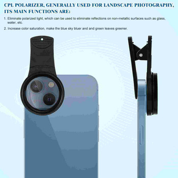 Φίλτρο φακού Cpl Polarizing Eye 37Mm Κάμερα Mobile Polarizer Fisheye Clip Circular Macro Film Kit Glare μειώνει τα χρώματα Αληθινές εκπομπές