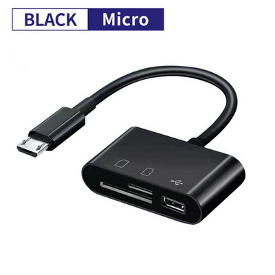 Adaptor multifuncțional de tip C Cititor de carduri de memorie TF SD Adaptor OTG pentru IPad Pro Huawei pentru Macbook Cititor de carduri Micro USB tip C
