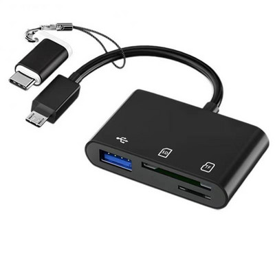 Adaptor multifuncțional de tip C Cititor de carduri de memorie TF SD Adaptor OTG pentru IPad Pro Huawei pentru Macbook Cititor de carduri Micro USB tip C
