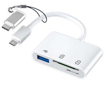Adaptor multifuncțional de tip C Cititor de carduri de memorie TF SD Adaptor OTG pentru IPad Pro Huawei pentru Macbook Cititor de carduri Micro USB tip C