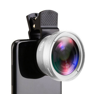 Обектив за мобилен телефон 0,45X широкоъгълен мащаб Макро обективи Комплекти фотоапарати с клипс обектив на телефона за камера на смартфон Len