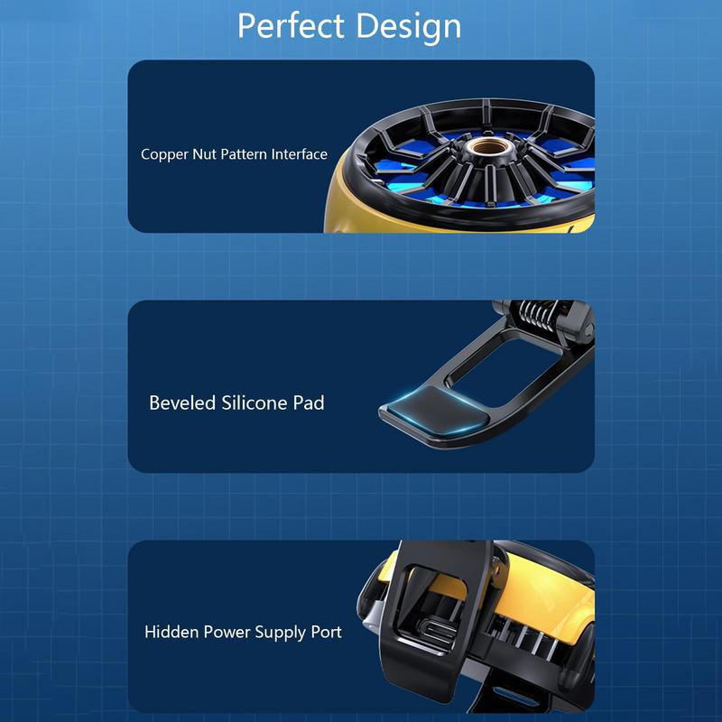 Mobiltelefon radiátor | Hordozható, újratölthető gyorsradiátor | Mini hűtőventilátor radiátor játék élő közvetítéséhez, műsorok nézéséhez a