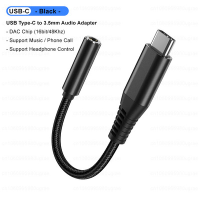 Adaptor audio USB tip C la 3,5 mm Mufă pentru căști USB C 3,5 Cablu audio auxiliar pentru Ipad pro 2021 Samsung S22 Google Pixel 6 5 Xiaomi