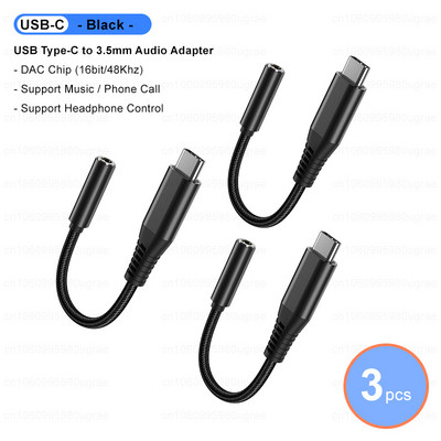 Adaptor audio USB tip C la 3,5 mm Mufă pentru căști USB C 3,5 Cablu audio auxiliar pentru Ipad pro 2021 Samsung S22 Google Pixel 6 5 Xiaomi