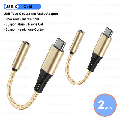 Adaptor audio USB tip C la 3,5 mm Mufă pentru căști USB C 3,5 Cablu audio auxiliar pentru Ipad pro 2021 Samsung S22 Google Pixel 6 5 Xiaomi