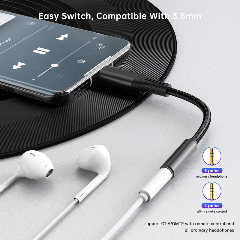 C típusú USB-3,5 mm-es audioadapter USB C 3.5 fejhallgató-csatlakozós Aux audiokábel Ipad pro 2021 Samsung S22 Google Pixel 6 5 Xiaomihoz