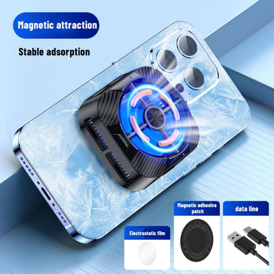 RYRA 2023 Nou Răcitor de telefon portabil cu semiconductor magnetic cu clemă din spate Ventilator de răcire cu semiconductor pentru telefon Răcitor de aer pentru telefon mobil