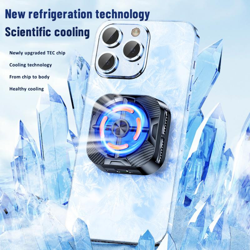 RYRA 2023 új hordozható mágneses félvezető telefon hűtő hátsó klip félvezető telefon hűtőventilátor léghűtő mobiltelefonhoz